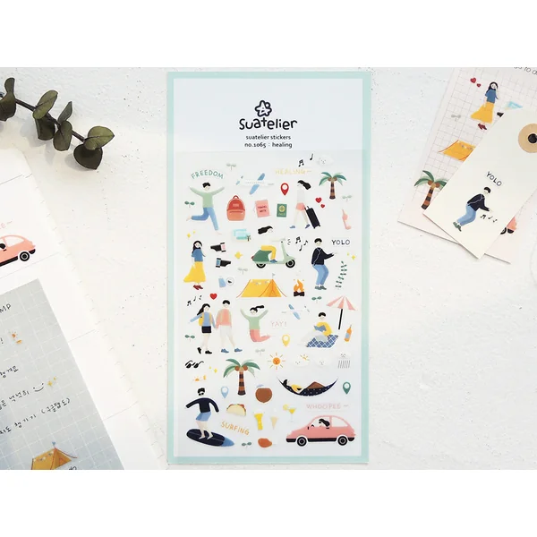 Stickers thème détente et voyage