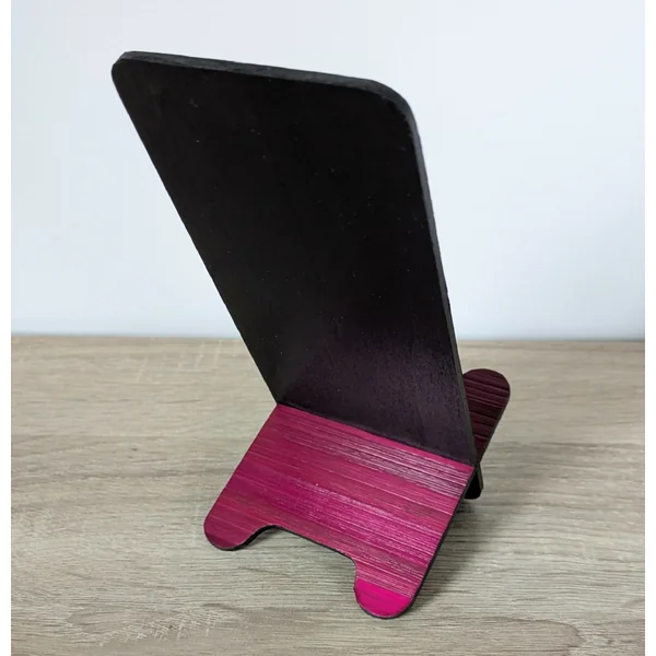 Support téléphone avec marqueterie de paille Bordeaux turquoise et dorée
