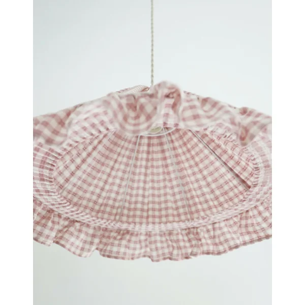 Suspension conique avec volant Emilia "petits carreaux rose"