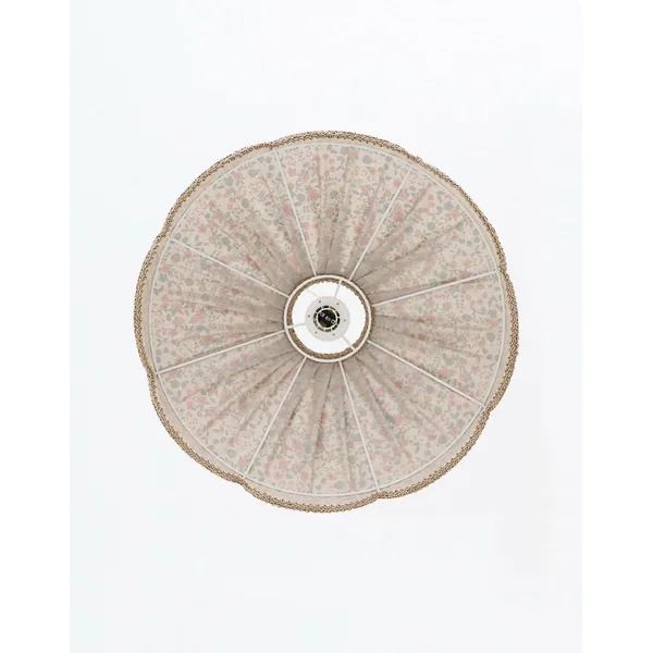 Suspension "Cosette" en Tissu Floral English Garden - Abat-jour Festonné Style Vintage Made in France