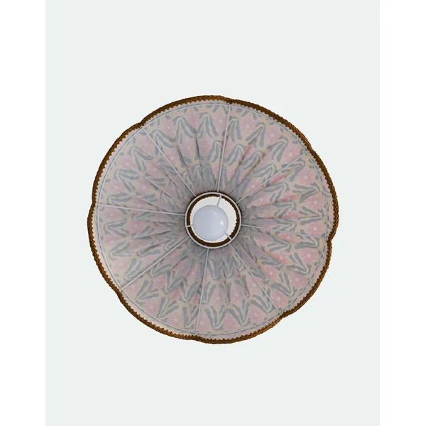 Suspension "Cosette" en Tissu Floral Goa - Abat-jour Festonné Style Vintage Made in France