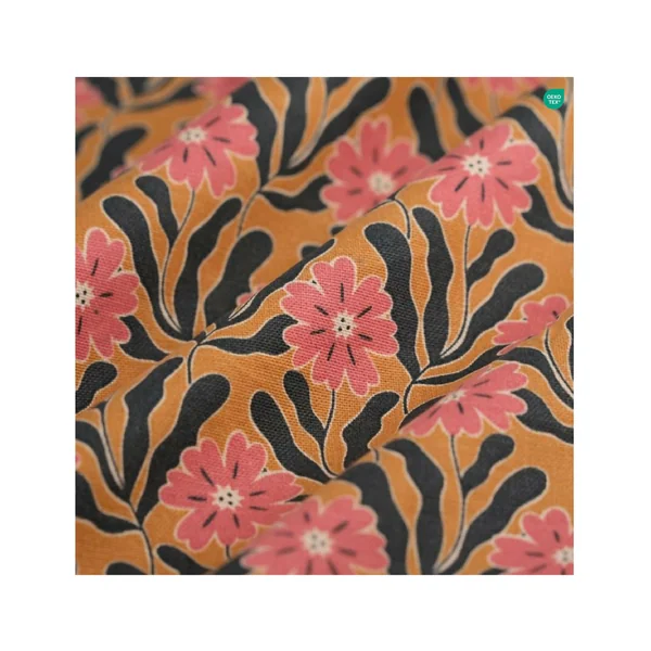 Suspension "Cosette" en Tissu Floral Goa - Abat-jour Festonné Style Vintage Made in France