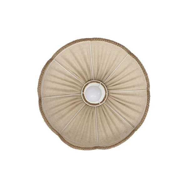 Suspension "Cosette" en Tissu Uni Beige Classic - Abat-jour Festonné Style Vintage Made in France