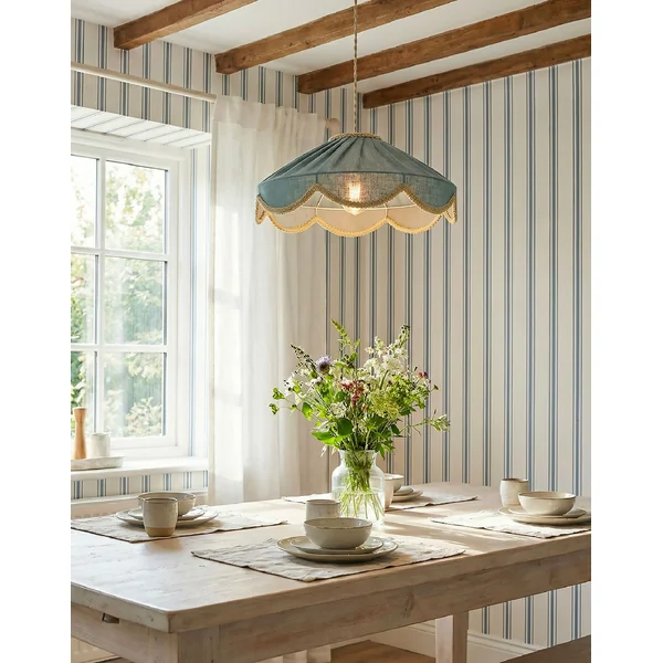 Suspension forme florale unie Cosette "mineral bleu"