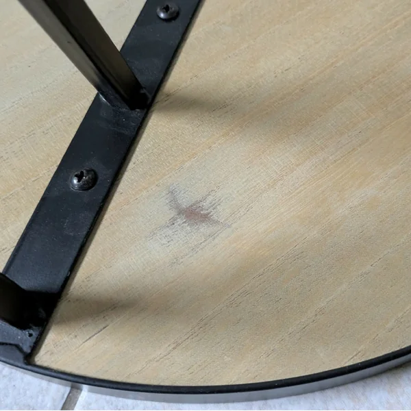 Table d'appoint pieds métal et plateaux avec marqueterie de Paille dorée
