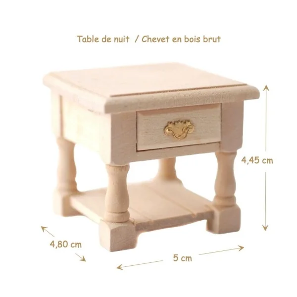 Table de nuit - Bois brut