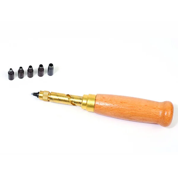 Tournevis perforateur cuir avec 6 embouts