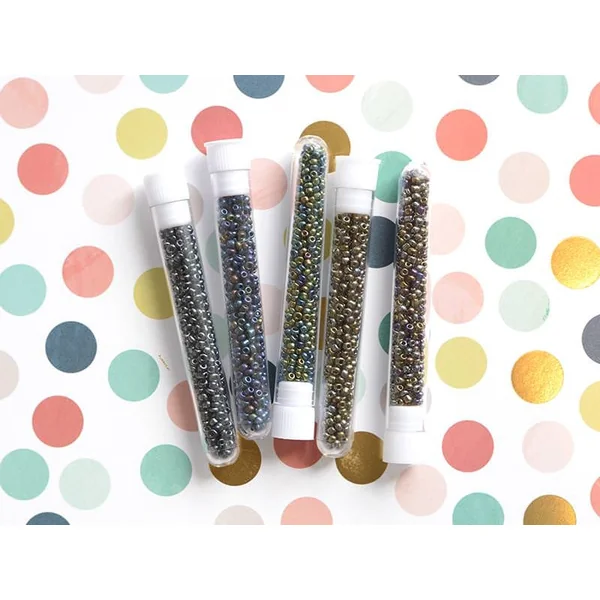 Tube de 350 perles métallisées - mix métal plusieurs couleurs