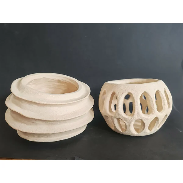 Vase sculpture - STRATE BLANC