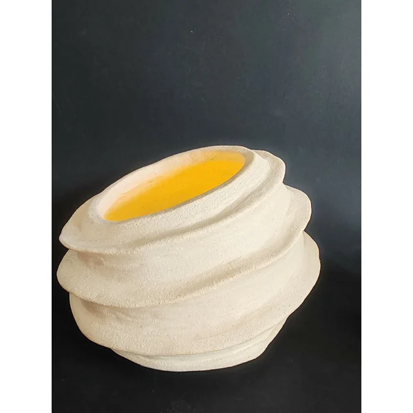 Vase sculpture - STRATE BLANC