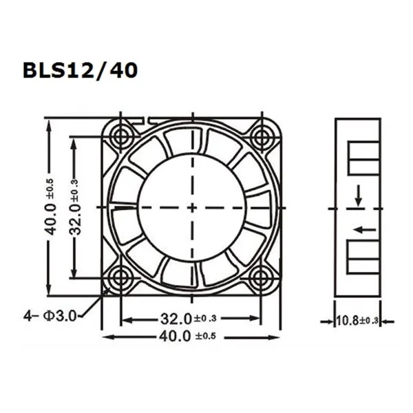 Ventilateur 40x40x10mm 12Vdc 0.1A