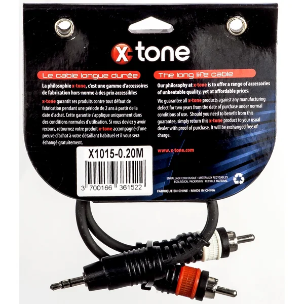 X1015-0.20M - Jack(M) 3,5 Stereo / 2 RCA(M)