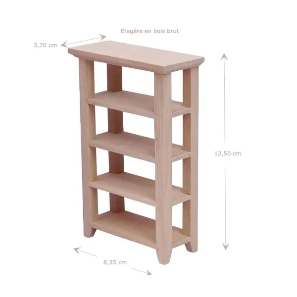 Étagère miniature en bois brut
